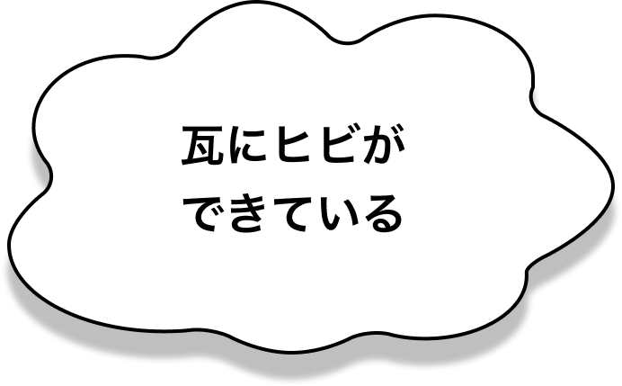 瓦にヒビができている